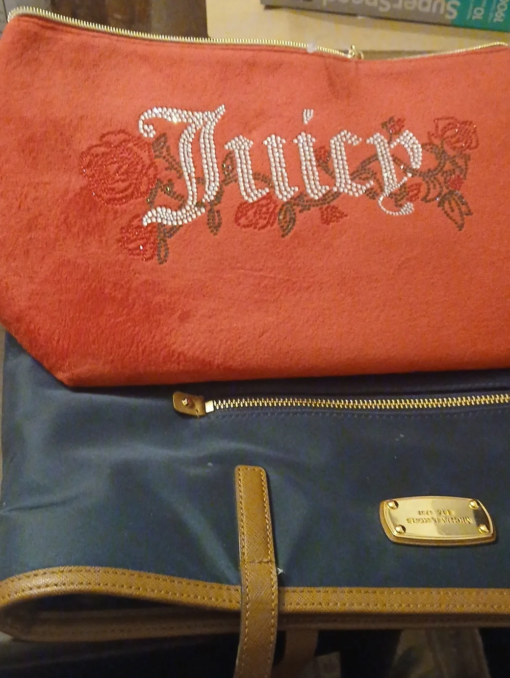 Juicy Couture Red Cosmetic Pouch with Crystal Logo NWOT